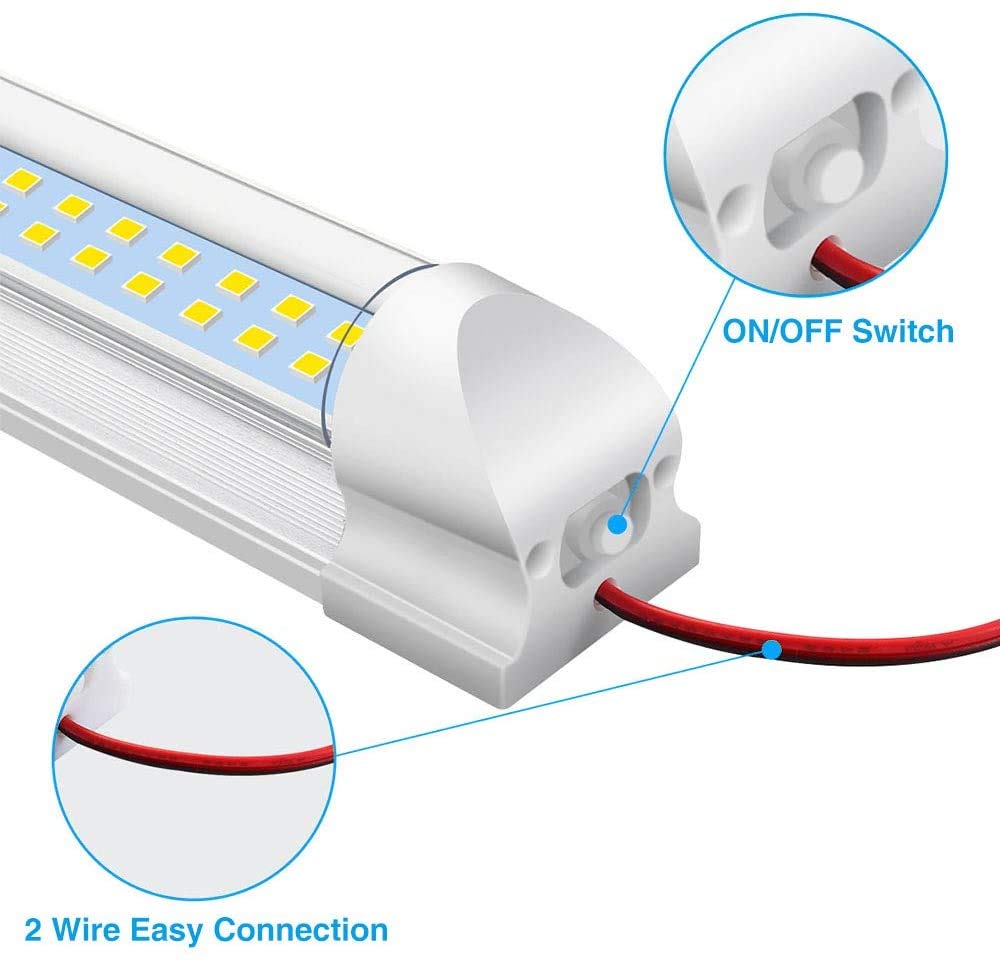 Barra de luces LED para interiores, 72 LED 12-85V Luz de punto de tira blanca con interruptor de ENCENDIDO / APAGADO, Lámpara de techo de automóvil por RV Camión Bote Caravana Yate (4 piezas)