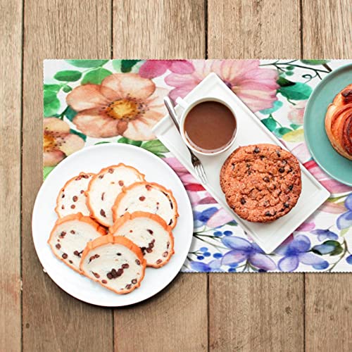 Set de table fleurs tropicales pour repas d'été en terrasse x6