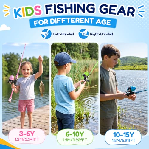ODDSPRO Kids Fishing Pole, Portable Telescopic Fishing Rod and Reel Combo Kit - with Spincast Fishing Reel Tackle Box for Girls, Youth - image 2