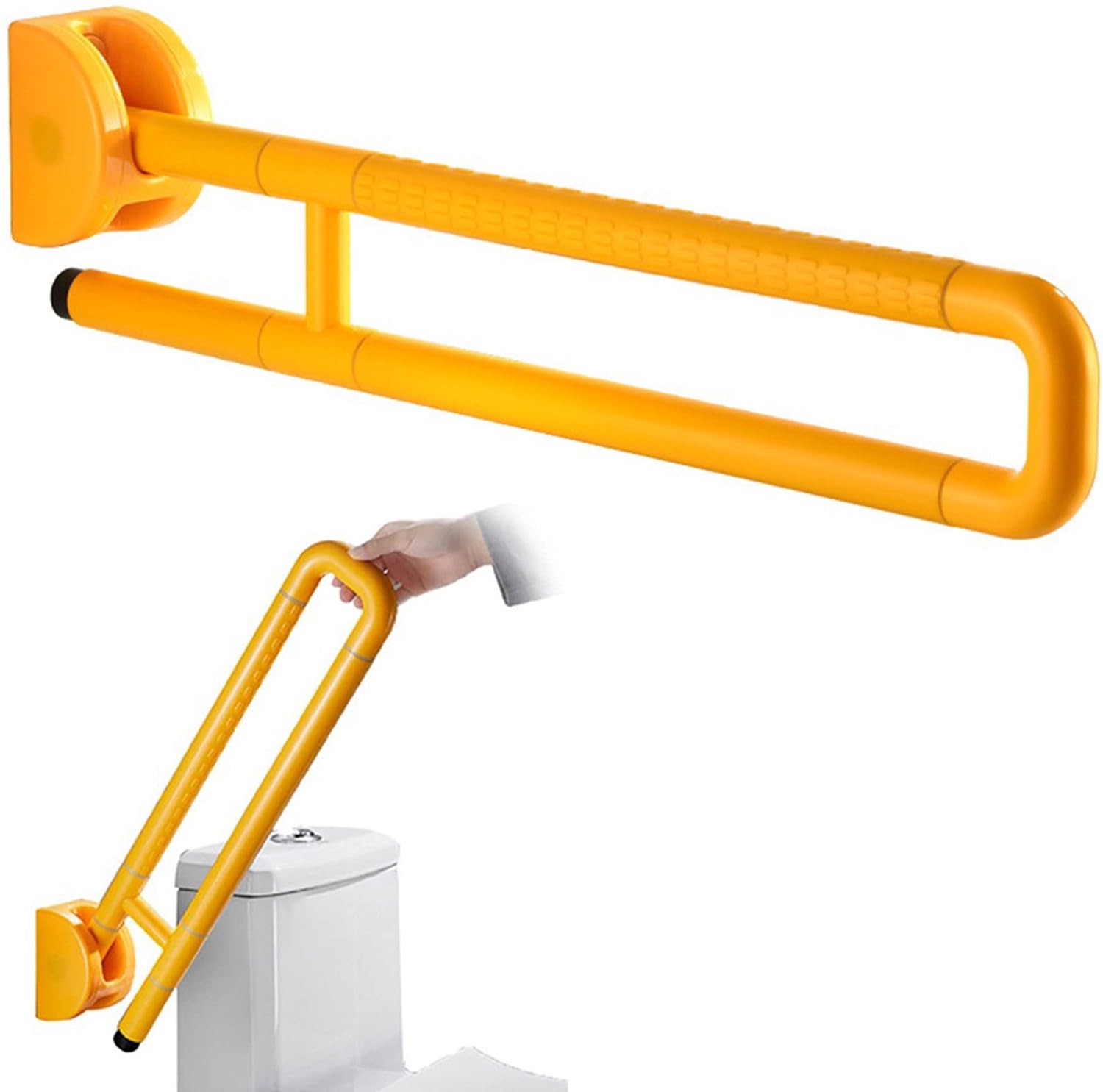 Barra Minusvalidos Baño,Barra De Apoyo Para Inodoro Barra De Seguridad Inoxidable Antideslizantes Puede Soporta 100Kg Para Ancianos,Embarazadas Y Discapacitados,Abatible,Soporte Para Baño B,75CM