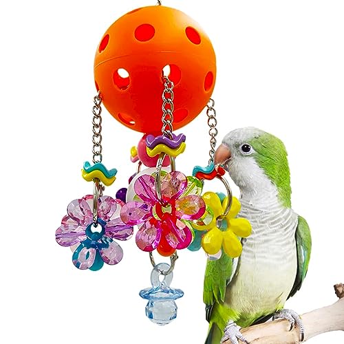 GILYGI Pullable Hanging Bird Colorful Plastic Ball Toys with Acrylic