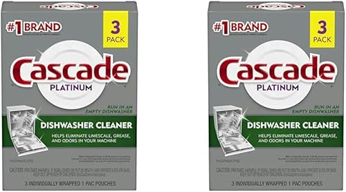 Cascade Platinum Limpiador para lavavajillas, 3 unidades (paquete de 2) disponible en Yaxa Peru