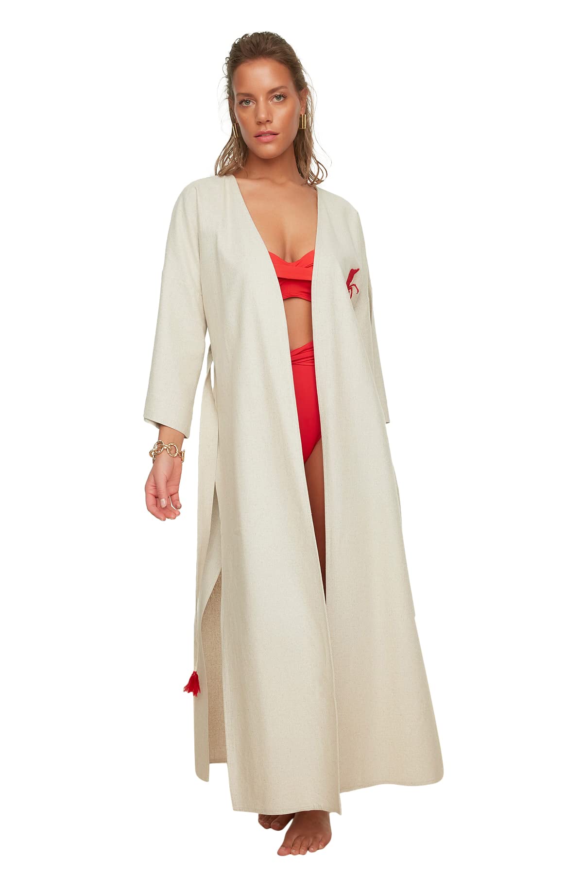 Trendyol Haftowane kimono i kaftan Kobiety Haftowane kimono i kaftan