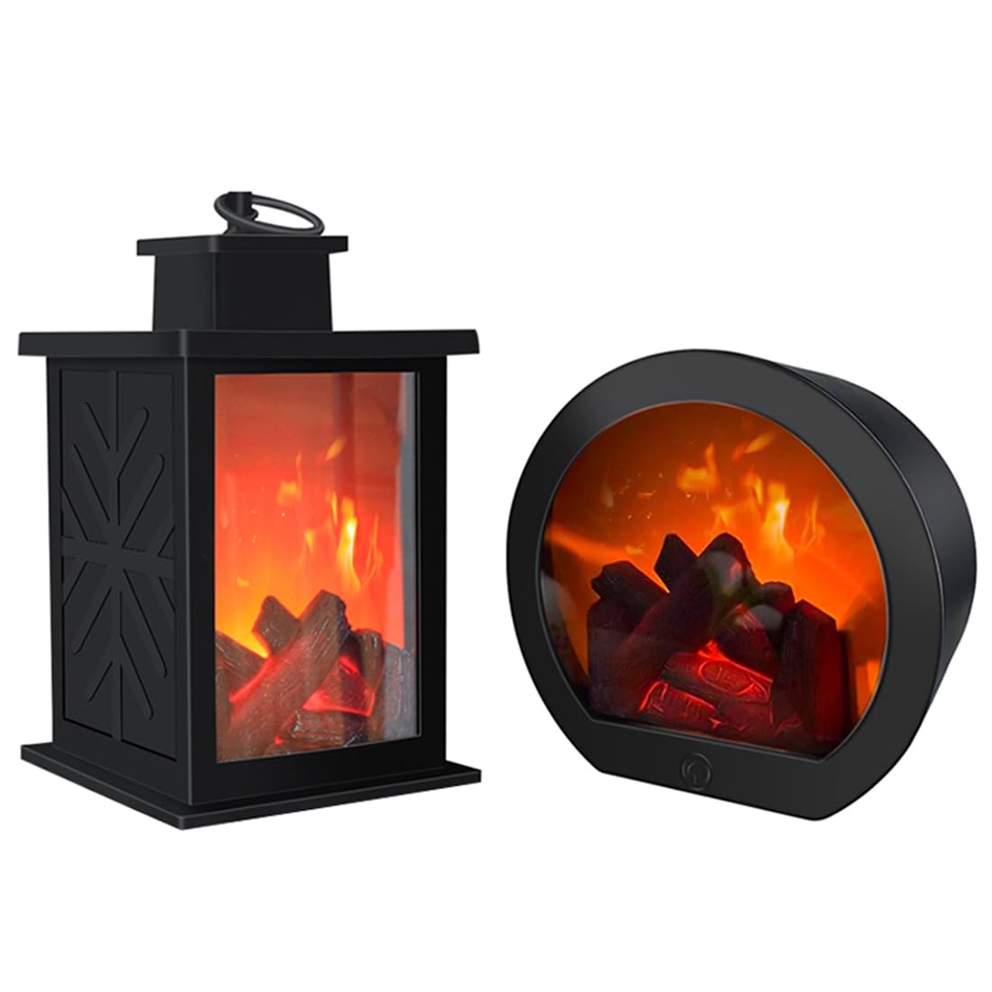 IJSDNVJNDX LED Simulated Log Flame Effect Fireplace Decorative Lantern Night Light for Christmas for Party Holiday Gift 2pc