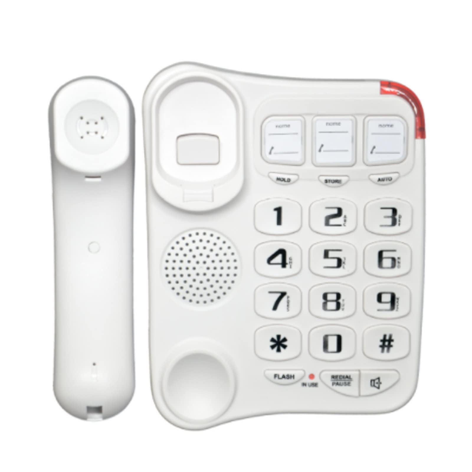 IBOWZ Telefono Fisso Telefono a Pulsanti Grandi per Anziani,Telefono Fisso con Filo,Telefono di casa a Pulsanti Grandi,Negozio,Attesa,Flash,Funzioni di ricomposizione,Funzioni,Vivavoce,Perfetto PE