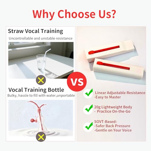 Adjustable Resistance Vocal Trainer Linear Resistance Control Breathing & Voice Training Tool for Singers Voice Training Whistle for Speech Warm-Up & Voice Recovery Support - Image 5