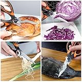 Kitchen Scissors,2pcs Kitchen Scissors Heavy Duty Meat Scissors with Safety Cover,Multipurpose Stainless Steel Sharp Utility Food Scissors for Chicken, Bottle Jar Opener - Image 3