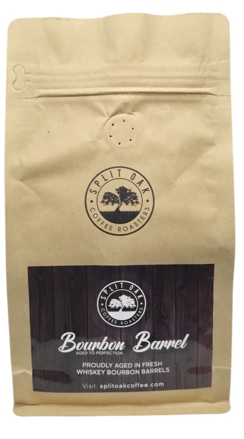 Organic Bourbon Barrel Roasted Coffee Beans 10oz, Limited Edition Barrel Aged to Perfection Whole Beans, Single Origin, Medium Roast Award Winning by Split Oak Coffee Roasters