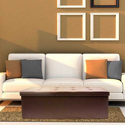 image for Sorbus Storage Bench Chest – Collapsible/Folding Bench Ottoman with 