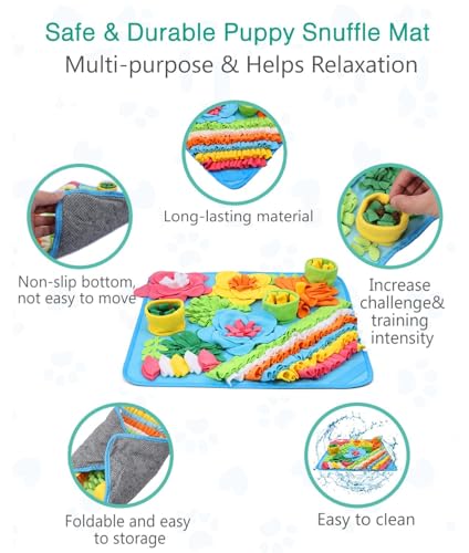 ORIA Tapete de Snuffle para cães, alimentador lento interativo e tapete de forrageamento, brinquedos