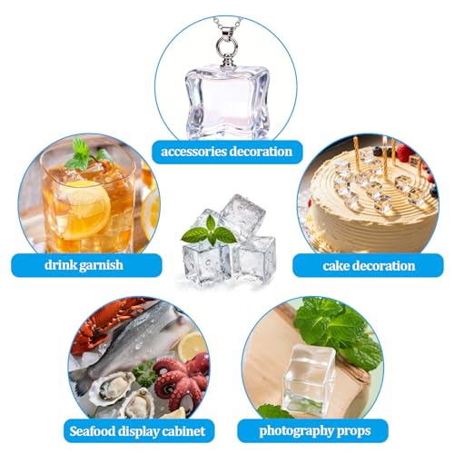 Cubos de hielo falso acrílico 25 piezas transparentes miniatura 5