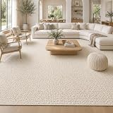 The Knitted Co. Handwoven Wool Area Rug - Hand Woven Natural Carpet Rugs- Bedroom...
