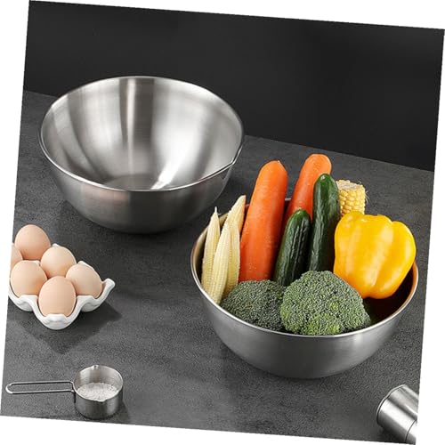 Tazón grande de acero inoxidable para mezclar con borde liso miniatura 4