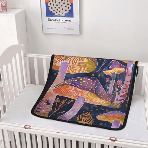 Couverture champignons lumineux flanelle pour cocon de lecture bureau