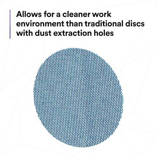 3M Xtract Net Disc 310W, 180+, 5 in, Die 500X, Pack of 50 Hook and Loop Sanding Discs, Virtually Dust-Free, Value Option for Metal, Wood, Composites, Stock Removal, and Fine Finishing