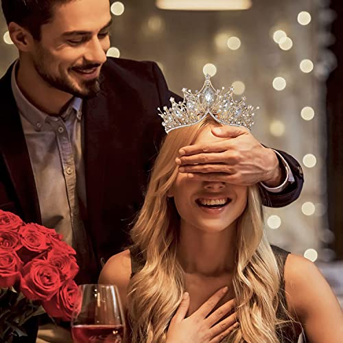 Strass Tiara, Tiara kroon, bruiloft Tiara kroon, meisjes kroon, bruids bruiloft Tiara, prinses bruid Tiara verjaardag koningin kroon, voor feesten, bruiloften, dansfeesten, fotografie rekwisieten (goud) - Image 7