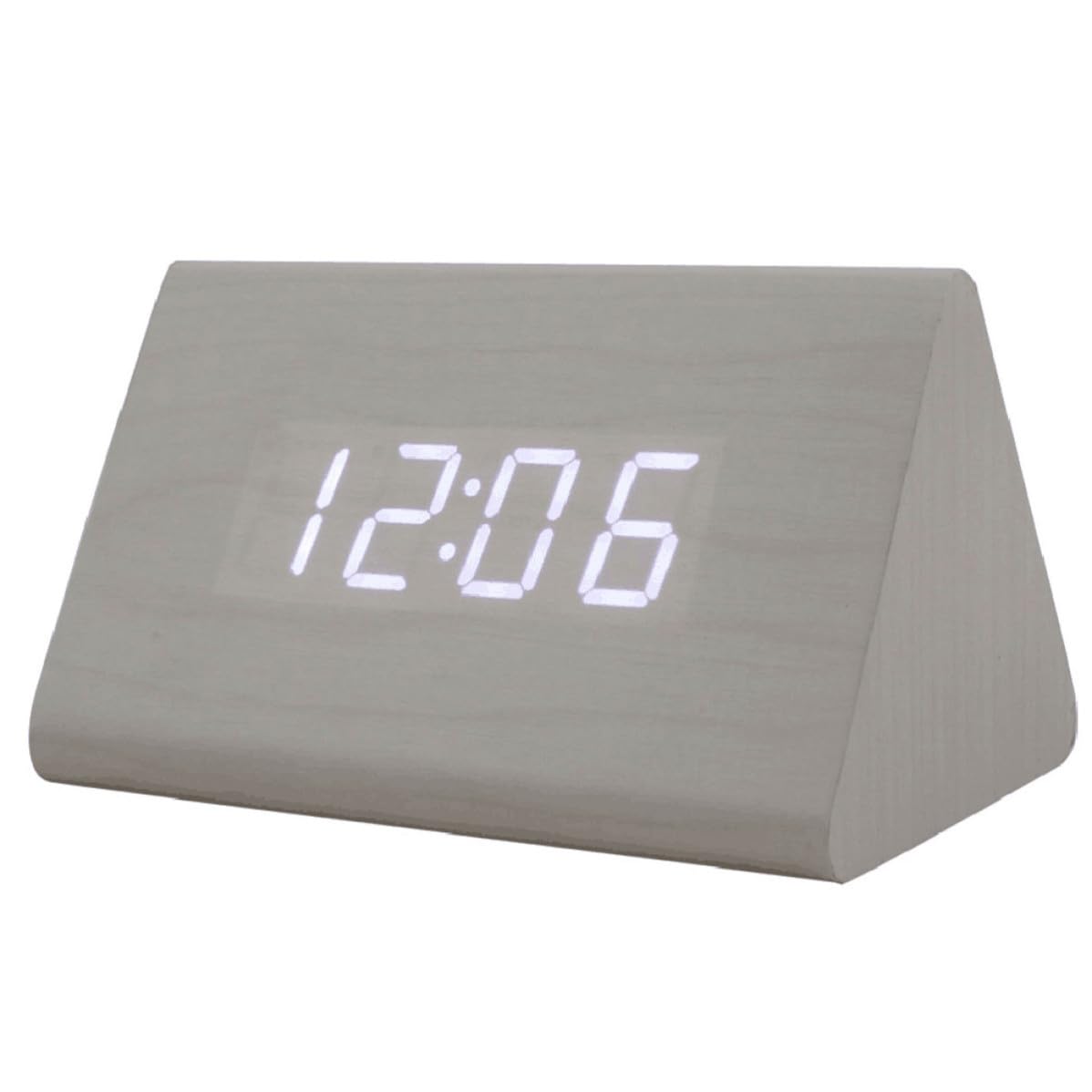 Reloj despertador de madera LED digital jojofuny con control de sonido y termómetro USB