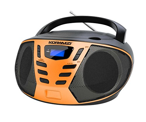 KORAMZI Portable CD Boombox with AM/FM Radio,AUX in, Top Loading CD Player,Telescopic Antenna