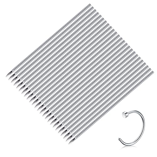 50PCS 20G Piercing Needles Disposable Sterilized Stainless Steel Body Piercing Hollow Needles for Nose Septum Ring Ear Piercing