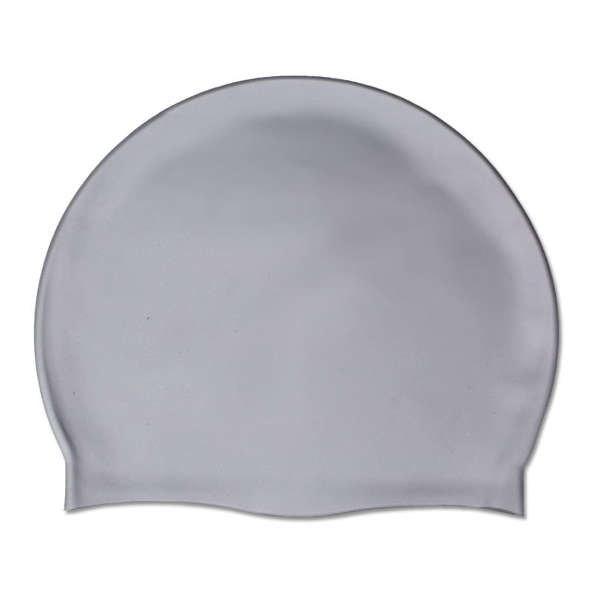 Legou Solid color adult swim cap silicone waterproof couple swim cap Grey One Size