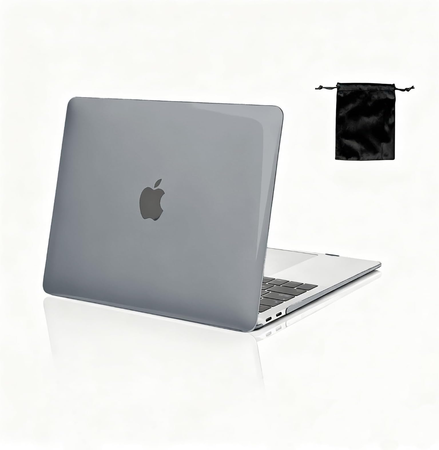 Hard Case Compatible with MacBook Air 13.6 inch Case 2025 2024 2023 2022 M4 A3240 M3 A3113 M2 A2681, Plastic Protective Shell Case Cover & Storage Bag(Grey)