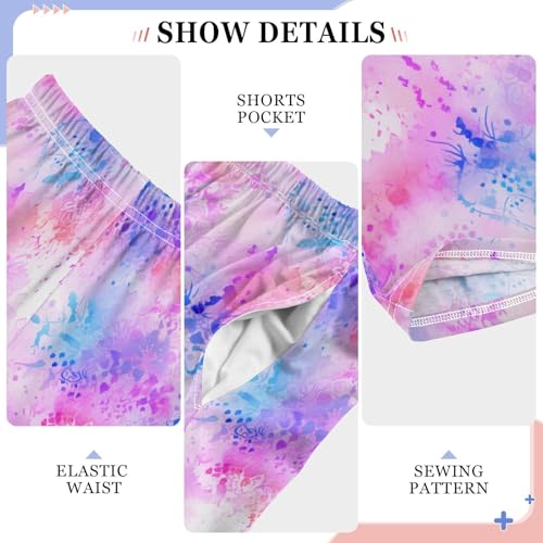 Boys' Pants Pink Purple Tie Dye Long Bottoms Jogger Pants Elastic Waist Trousers with Pockets S-XL 6