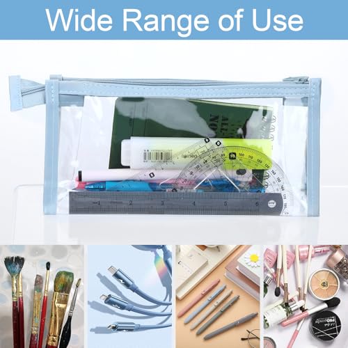 Image of 5Pcs Multicolor Transparent Cosmetic Case, Minimalist Style, Waterproof, Zipper Closure, 8.66 x 3.74 x 2.36 inches, Adult Unisex, Travel, Arts & Crafts, Makeup, Toiletry, Stationery Organizer