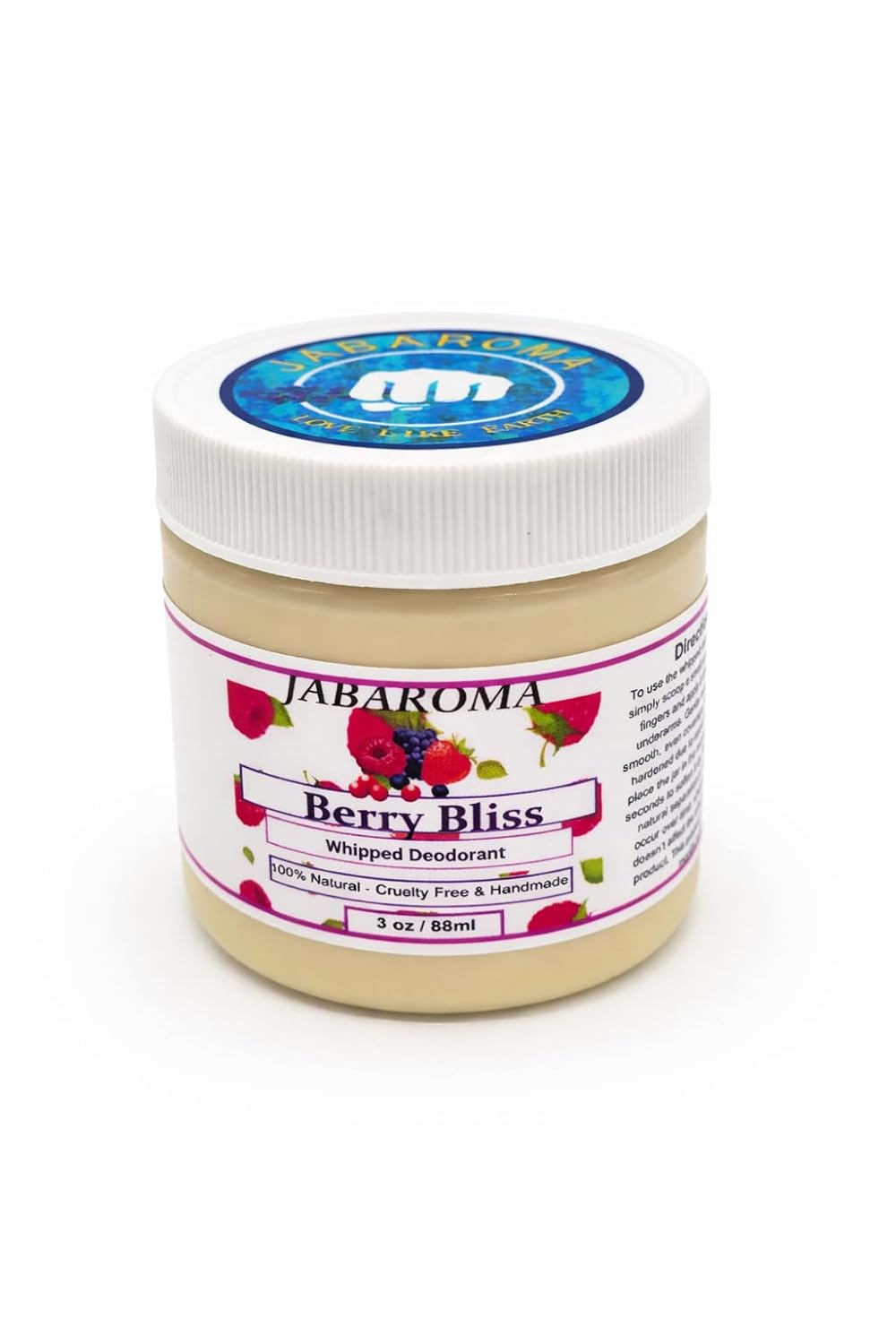 All Natural Deodorant Cream, 5 Ingredient, 24 Hour Protection, 3 oz, Whipped Formula with Shea Butter and Essential Oils (3oz, Berry Bliss)