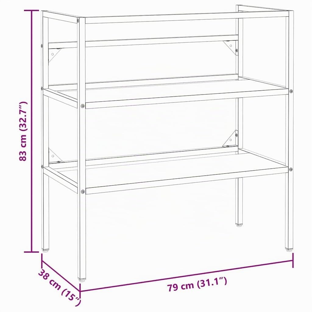vidaXL Struttura per Lavabo da Bagno Nera 79x38x83 cm in Ferro