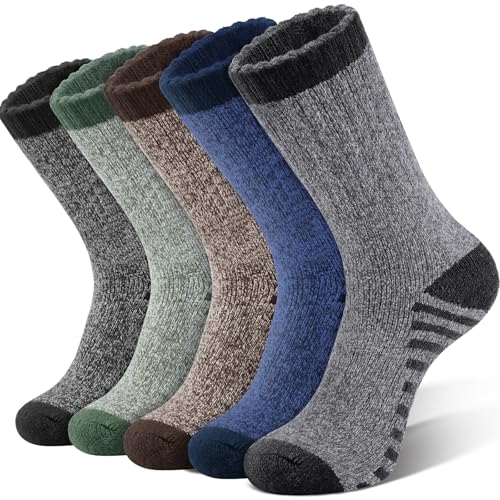 Chaussettes de randonnée en laine mérinos pour homme lot de 5 paires épaisses SIMIYA