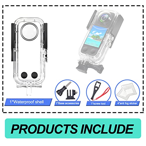 Waterproof Case For Insta 360 One X3 Action Camera, Underwater Diving Protective Housing 40M With Bracket Accessories #TOP4
