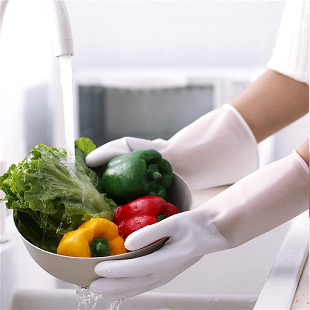 1Pair Lengthen Cleaning Gloves Dishwashing Scrubber Dish Washing Sponge Rubber Tools