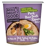 Mike's Mighty Good Pork Tonkotsu Ramen Soup Cup - Instant Ramen Cups Noodles - Non-GMO Noodle Soup - Organic Instant Noodles - 1.7 Ounces - 6 Pack