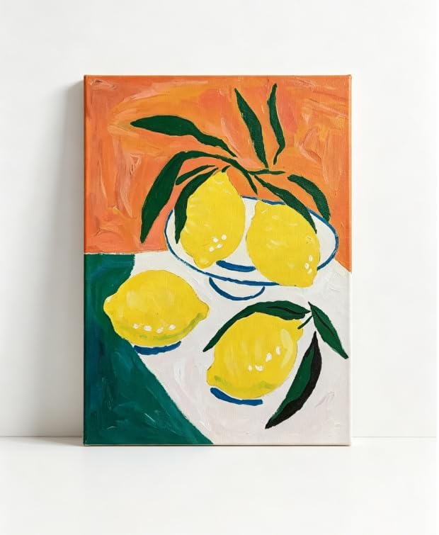Lámina de Matisse retro 40x60cm: póster de comida y limón para decoración de pared en cocina