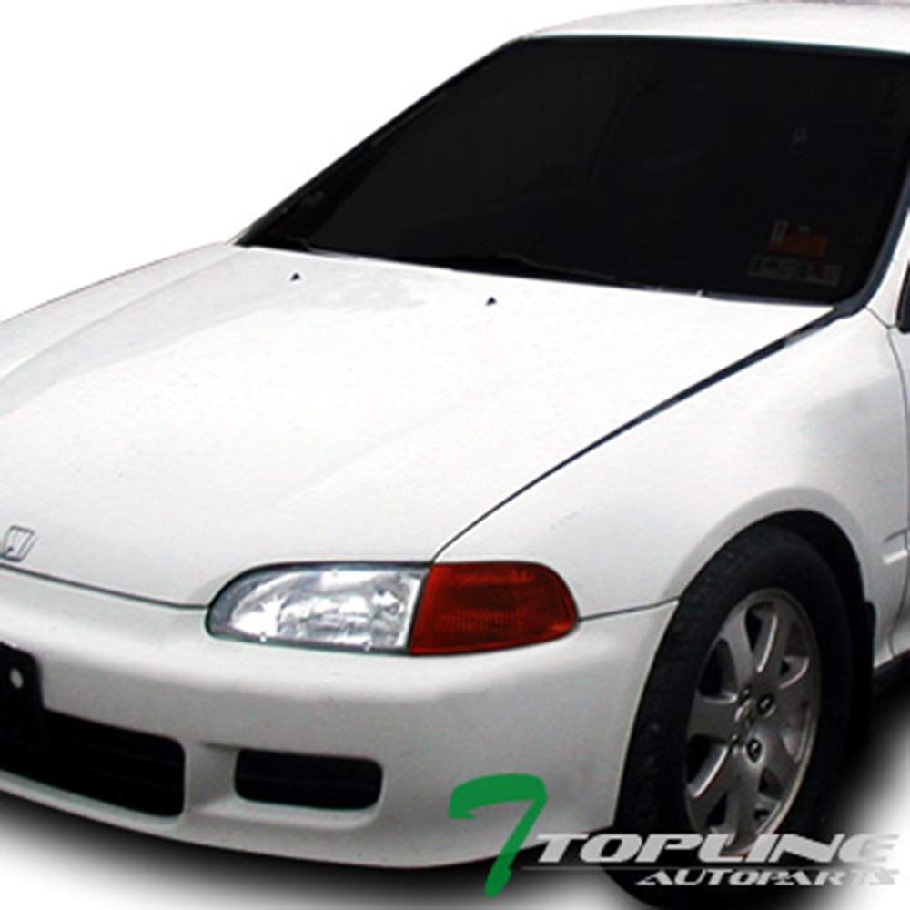 Topline_autopart Smoke Amber Lens Front Corner Turn Signal Lights Parking Lamps yd Compatible With 92-95 Honda Civic 2 Door Coupe / 3 Door Hatchback EG6