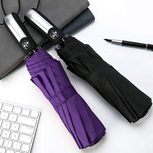Vedouci Folding Umbrella 10 Ribs Compact Travel Umbrella With Teflon Coating, Automatic Umbrellas Anti Uv Coating Folding Umbrellas (Purple) #TOP1