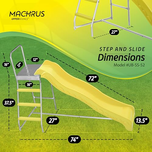Machrus Upper Bounce Trampoline Step N Slide | Fun Indoor & Outdoor Ladder and Wave Slide Set – Perfect for Round or Rectangle Trampolines with or Without Net - Thumbnail 4