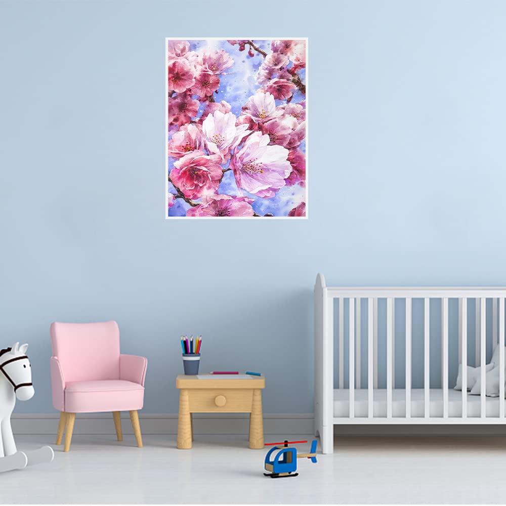 Diamond Painting Japanische Kirschblüte – 40x50 Cm, Rundsteine, Vollbild, Mit Werkzeug, Für Erwachsene