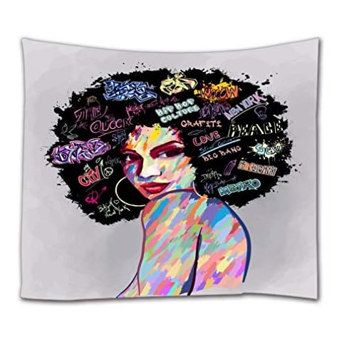 A.Monamour Abstract Afro Hair Wall Tapestry Cover