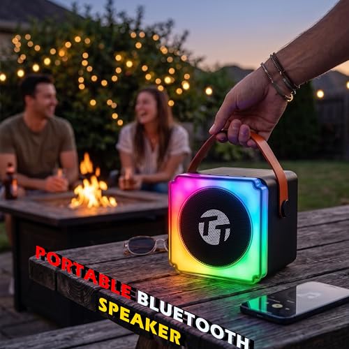 Image of Target TT-BSA-22 Portable Karaoke Speaker with Wireless Mic, RGB Lights, 10W Stereo, Bluetooth, USB, TF Card, AUX, Black