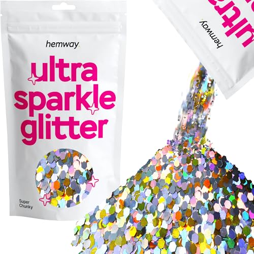 Hemway Ultra Sparkle Glitter Gold Silver Holographic 100g Super Chunky