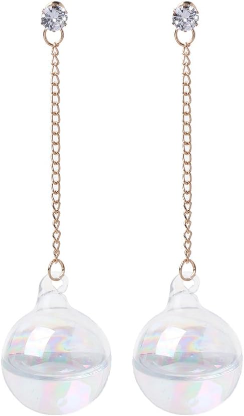 Pendant Drop Earrings Bubble Glass Water Inside Dangle Earrings Jewelry Decoration for Women