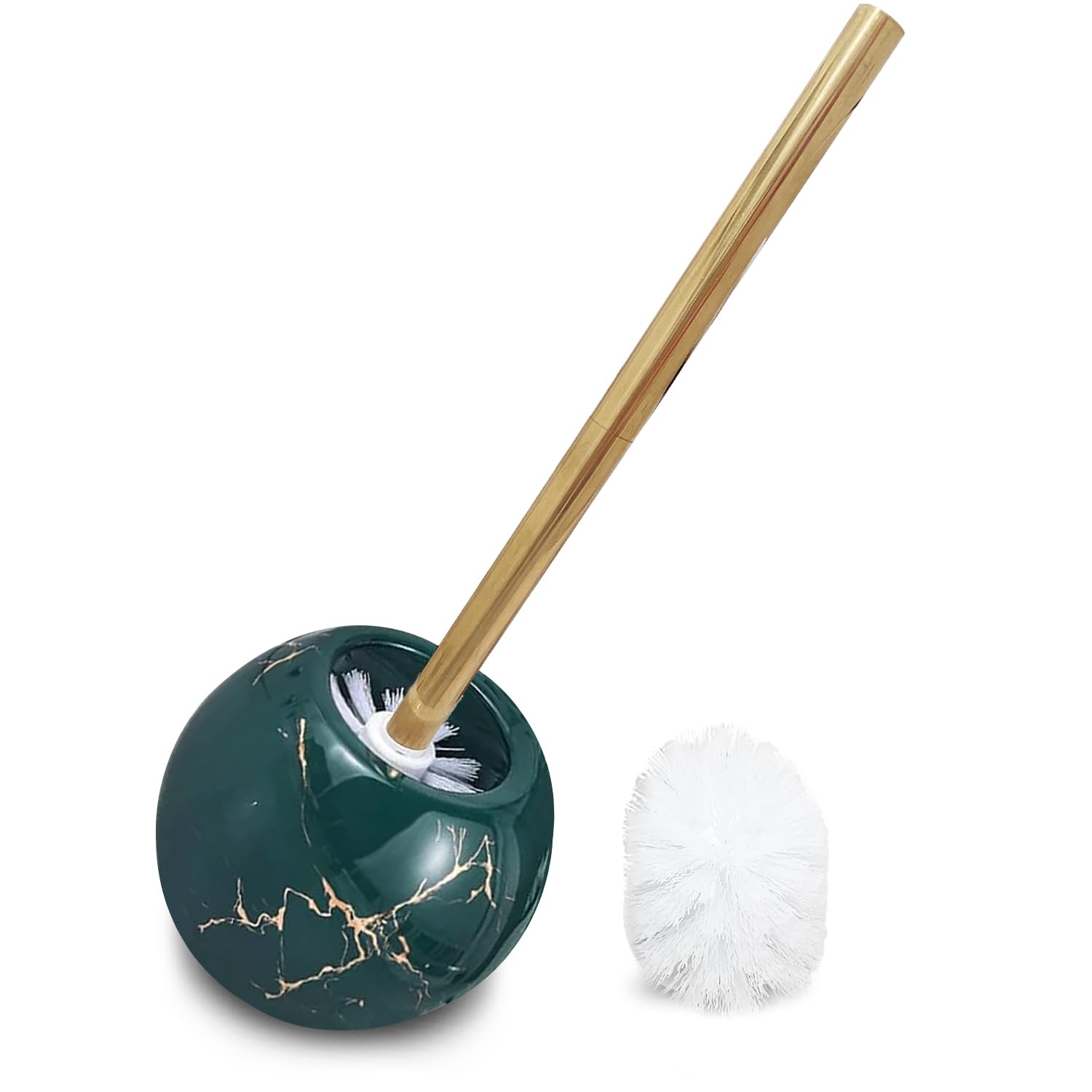 Amazon.com: Green Toilet Brush Holder with one Extra Brush - Marble ...