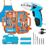 Hi-Spec Kinder-Werkzeugkoffer LKW-Box Blau, 17-TLG. und Hi-Spec 3,6V Akkuschrauber Blau mit...