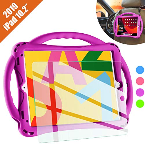 TopEsct iPad 7th Generation Case for Kids,with Tempered Glass Screen Protector and Strap,Premium