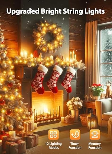 Minetom Christmas Lights Outdoor Cluster Lights - 500 LED 25 Ft Christmas Firecrackers String Lights, 12 Modes Timer Waterproof Connetable Plug in Twinkle Fairy Lights for Xmas Tree Garland Party