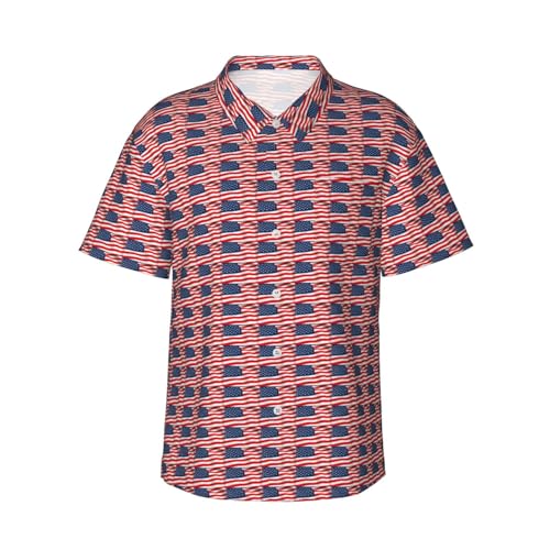 Chemise hawaïenne homme drapeau américain idéale contre la chaleur en plein air