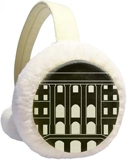 German Building Landmark Architecture Winter Ear Warmer Cable Knit Furry Fleece Earmuff Outdoor