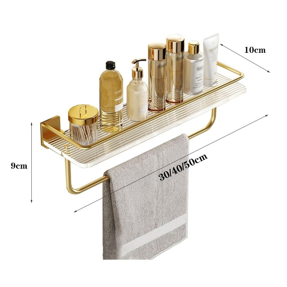 Mensola Doccia Può Contenere Sapone Mensola portaoggetti for doccia con barra portasciugamani for doccia interna, mensola for doccia in acrilico a parete con recinzione dorata, moderno organizer for d