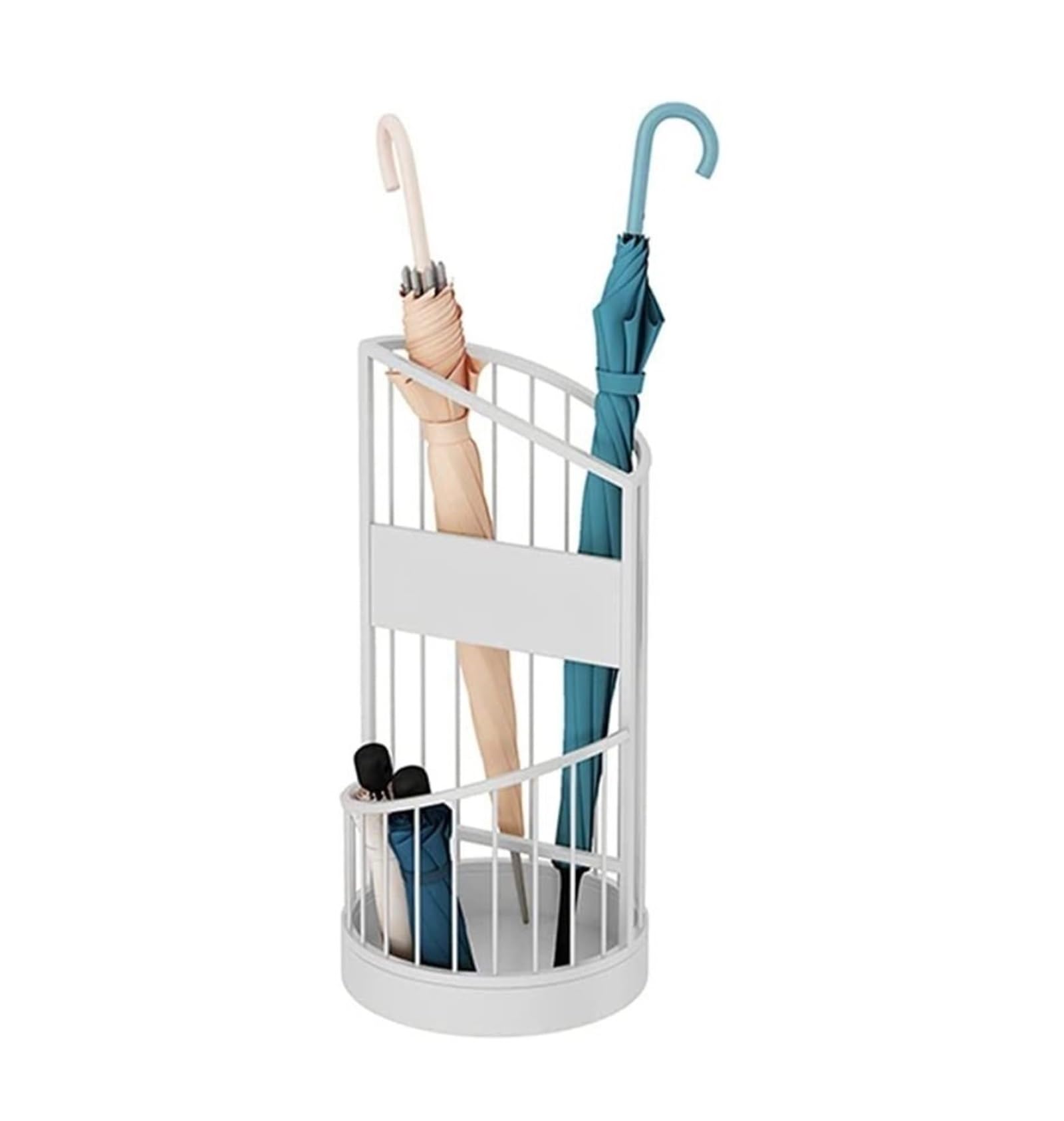 GHHVFEC 2-Tier Metal Umbrella Stand, White Indoor Storage Holder for Home, Office, Hotel & Family - Stylish Entryway Décor & nizer